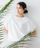 5分袖 刺繍 ねじりスリーブTシャツ【C17/シーセブンティーン】