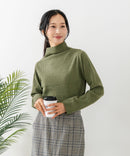 【C-FORT POINT/フォートポイント】リブボトルネック ニットプルオーバー