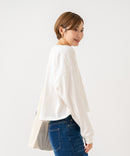 【HANES/ヘインズ】【独自製法で生み出したこだわりの白】SHIRO for HER クロップドワイドロンＴ クルーネック シンプル 無地 クリーン ブラインドステッチ ❘ジーンズメイト公式オンラインショップ