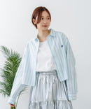 【BEVERLY HILLS POLO CLUB/ビバリーヒルズポロクラブ】【選べる2シルエット】オックスワイドシャツ（クロップド丈 or ビッグシルエット）ポニー刺繍