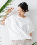 5分袖 刺繍 ねじりスリーブTシャツ【C17/シーセブンティーン】