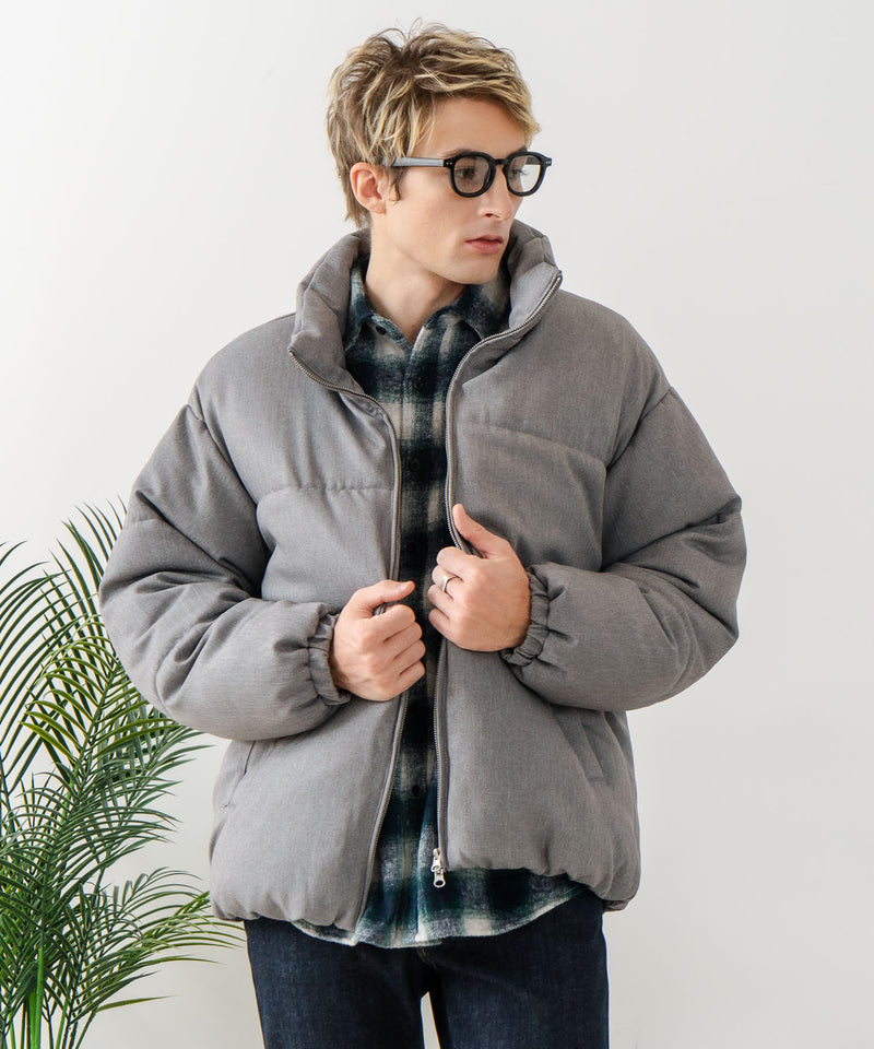 【Blue Standard/ブルースタンダード】ウールタッチ ヘリンボーン ファイバーダウンジャケット 軽量 大人カジュアル