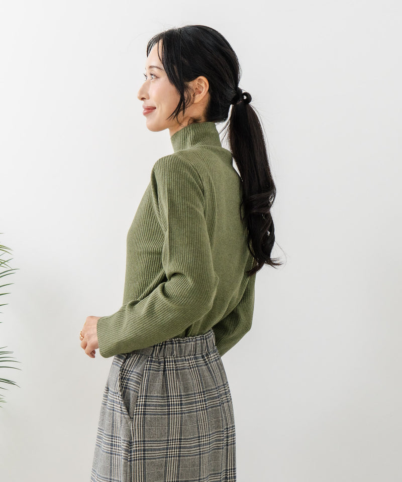 【C-FORT POINT/フォートポイント】リブボトルネック ニットプルオーバー