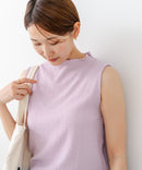 【C-FORTPOINT/フォートポイント】【ひんやり接触冷感 オンにもオフにも！】カット楊柳 ノースリーブTシャツ タンクトップ 着痩せ きれいめ カジュアル 涼しい