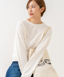 【HANES/ヘインズ】【独自製法で生み出したこだわりの白】SHIRO for HER クロップドワイドロンＴ クルーネック シンプル 無地 クリーン ブラインドステッチ ❘ジーンズメイト公式オンラインショップ