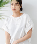 5分袖 刺繍 ねじりスリーブTシャツ【C17/シーセブンティーン】