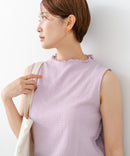 【C-FORTPOINT/フォートポイント】【ひんやり接触冷感 オンにもオフにも！】カット楊柳 ノースリーブTシャツ タンクトップ 着痩せ きれいめ カジュアル 涼しい