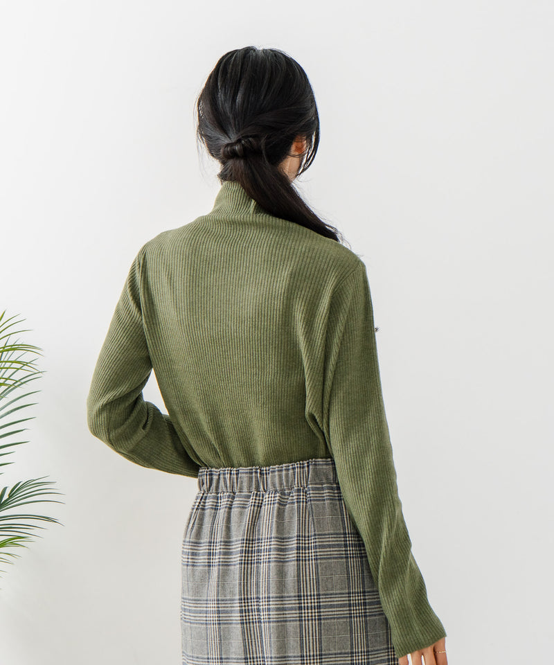 【C-FORT POINT/フォートポイント】リブボトルネック ニットプルオーバー