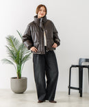 【C-FORT POINT/フォートポイント】フェイクレザー 中綿ブルゾン