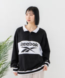 【Reebok/リーボック】裏毛 ロゴ 切替リブライン ハーフジッププルオーバー スウェット zo