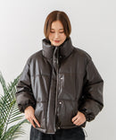 【C-FORT POINT/フォートポイント】フェイクレザー 中綿ブルゾン