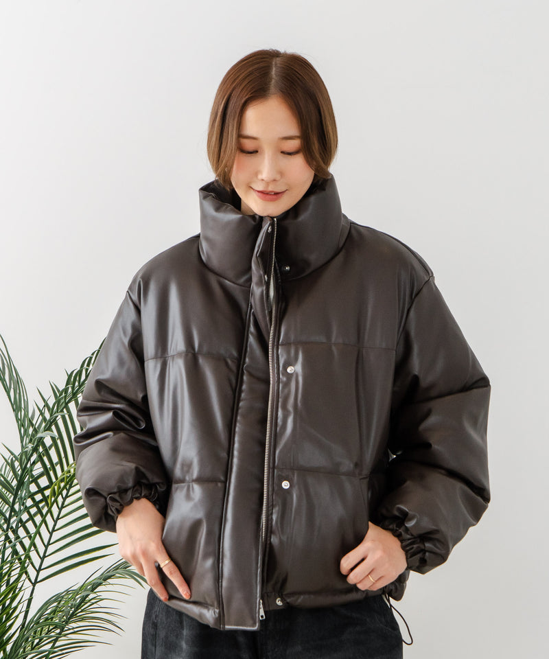 【C-FORT POINT/フォートポイント】フェイクレザー 中綿ブルゾン