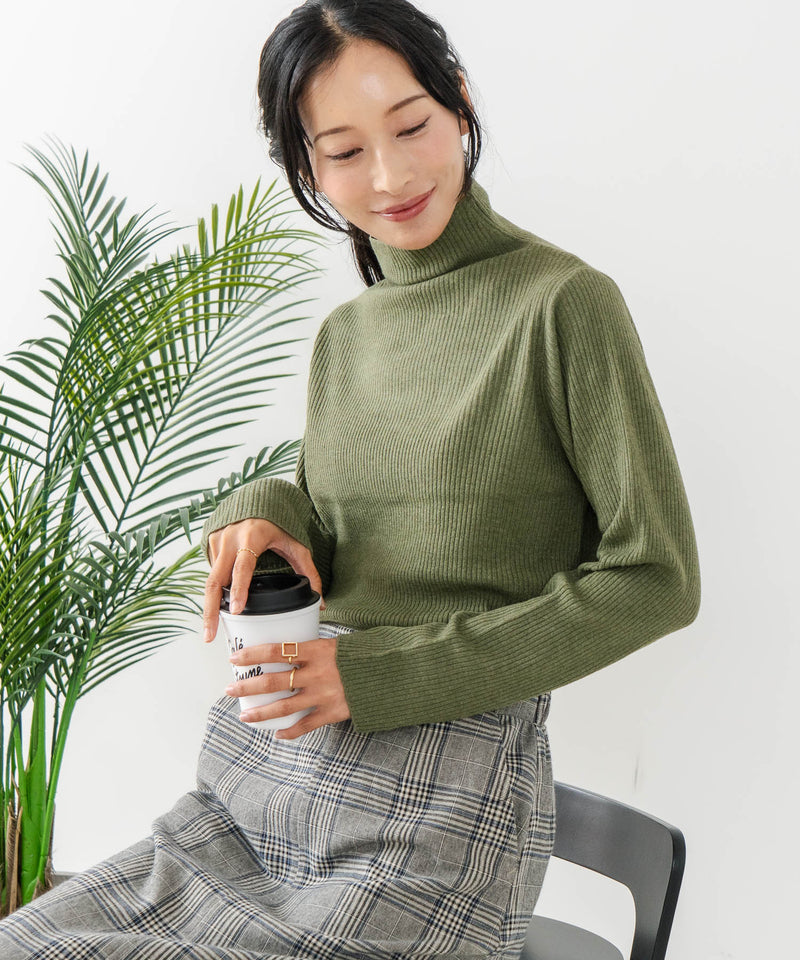 【C-FORT POINT/フォートポイント】リブボトルネック ニットプルオーバー