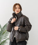 【C-FORT POINT/フォートポイント】フェイクレザー 中綿ブルゾン