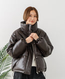 【C-FORT POINT/フォートポイント】フェイクレザー 中綿ブルゾン