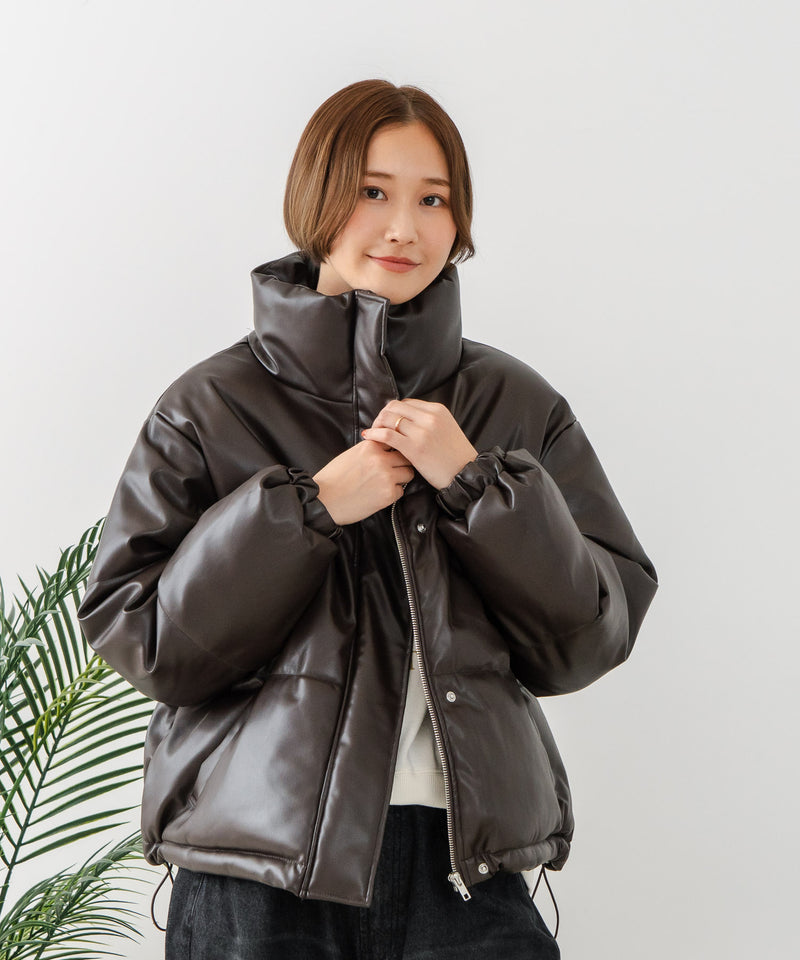 【C-FORT POINT/フォートポイント】フェイクレザー 中綿ブルゾン