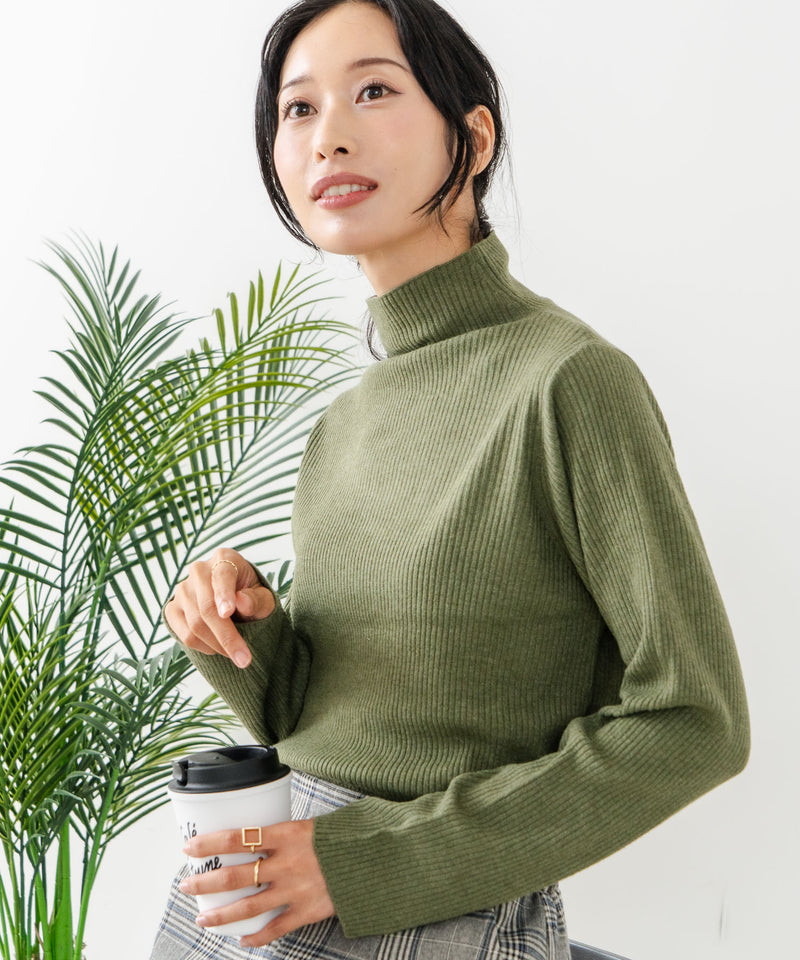 【C-FORT POINT/フォートポイント】リブボトルネック ニットプルオーバー