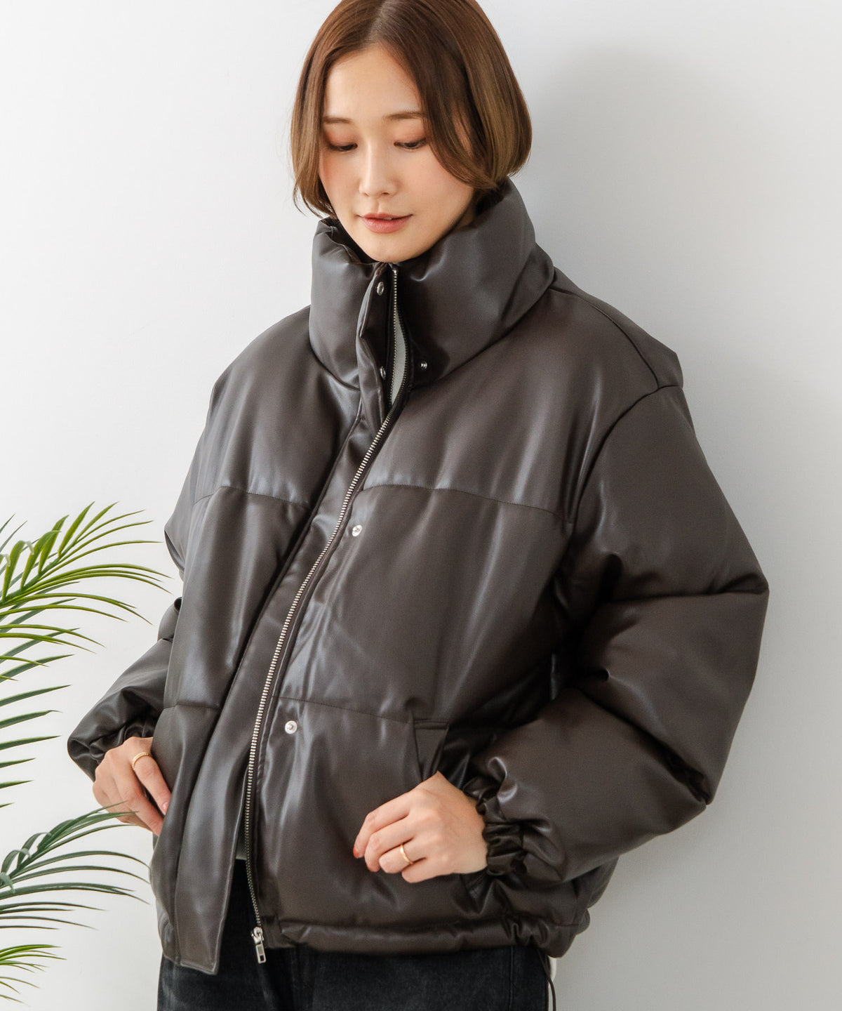 C-FORT POINT/フォートポイント】フェイクレザー 中綿ブルゾン