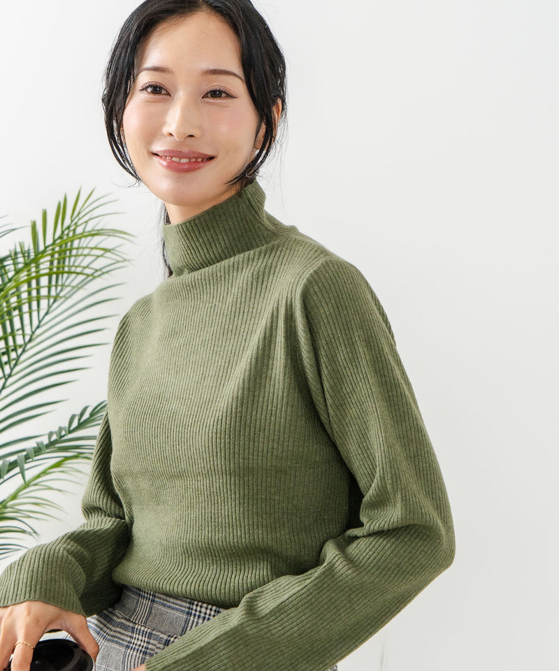 【C-FORT POINT/フォートポイント】リブボトルネック ニットプルオーバー