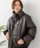 【C-FORT POINT/フォートポイント】フェイクレザー 中綿ブルゾン