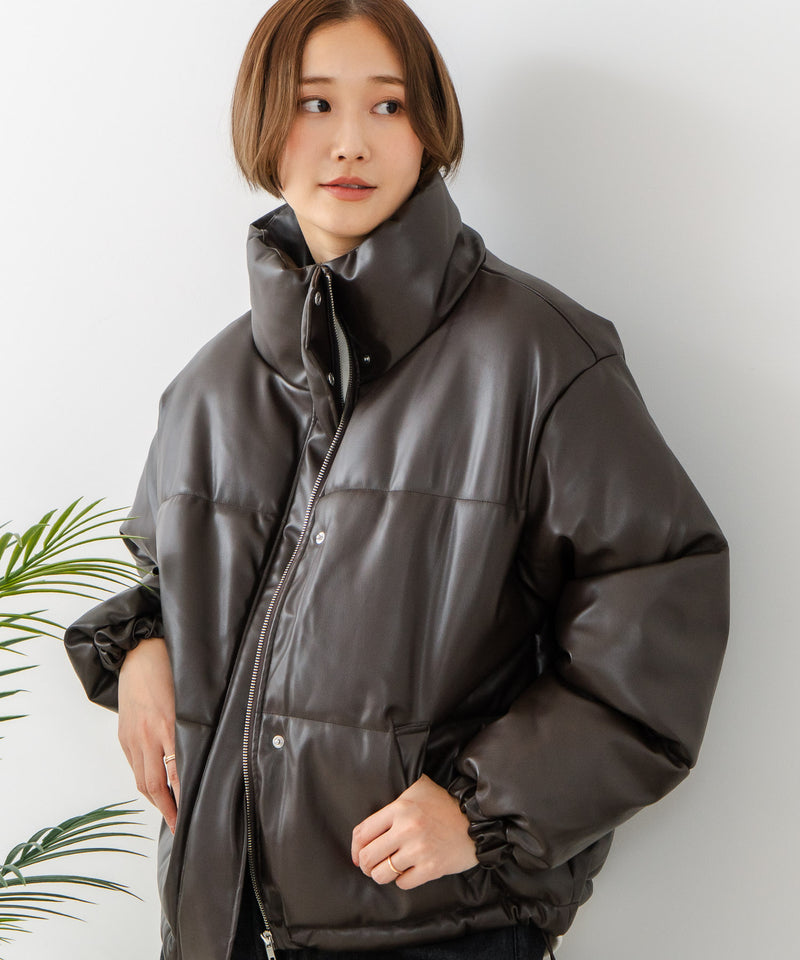 【C-FORT POINT/フォートポイント】フェイクレザー 中綿ブルゾン