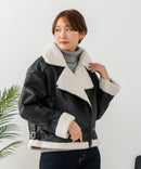 【C-FORT POINT/フォートポイント】合皮ライダースジャケット