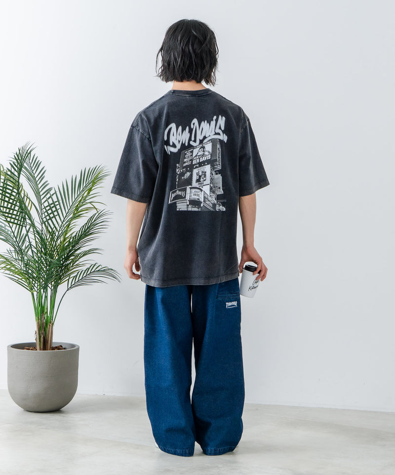 【BEN DAVIS/ベンデイビス】パウダーブリーチ加工 Tシャツ 半袖 クルーネック オーバーサイズ