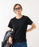 【HANES/ヘインズ】【独自製法で生み出したこだわりの“先染めBLACK”】KURO for HER クルーネックＴシャツ 無地 シンプル 美シルエット コンパクトシルエット すっきり見え タグレス仕様 ブラインドステッチ ❘ジーンズメイト公式オンラインショップ