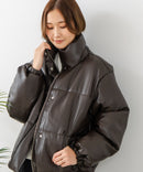 【C-FORT POINT/フォートポイント】フェイクレザー 中綿ブルゾン