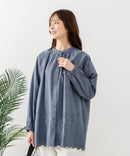 【FORT POINT/フォートポイント】スカラップ 刺繍 ブラウス