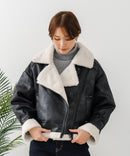 【C-FORT POINT/フォートポイント】合皮ライダースジャケット