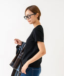 【HANES/ヘインズ】【独自製法で生み出したこだわりの“先染めBLACK”】KURO for HER クルーネックＴシャツ 無地 シンプル 美シルエット コンパクトシルエット すっきり見え タグレス仕様 ブラインドステッチ ❘ジーンズメイト公式オンラインショップ