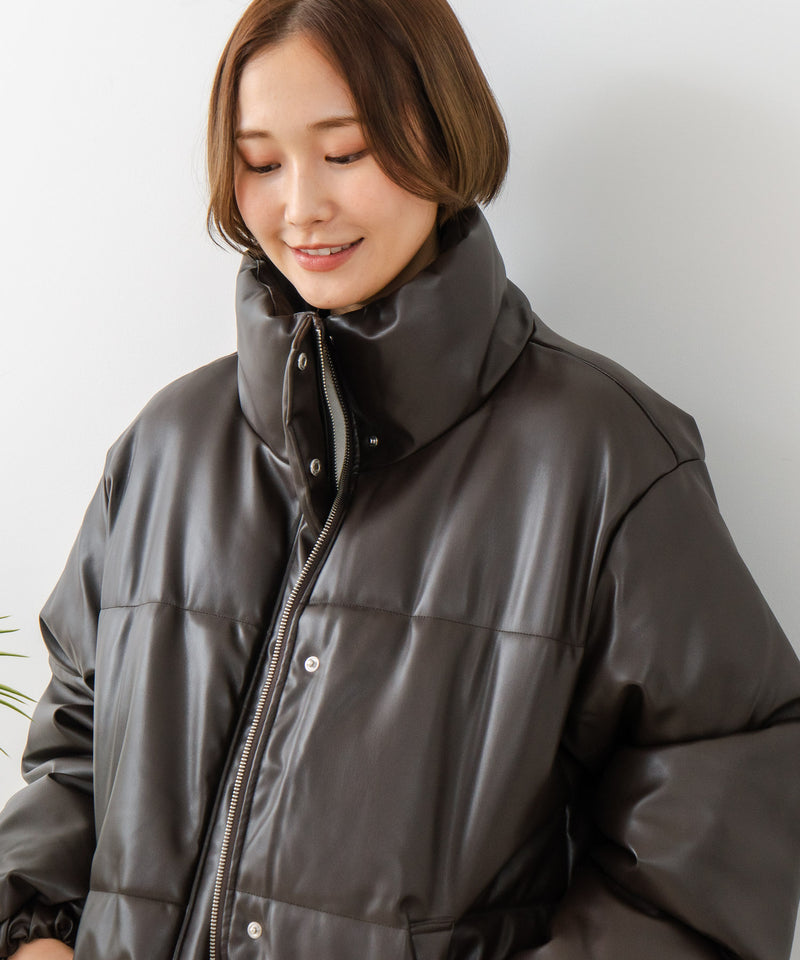 【C-FORT POINT/フォートポイント】フェイクレザー 中綿ブルゾン