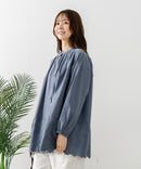 【FORT POINT/フォートポイント】スカラップ 刺繍 ブラウス