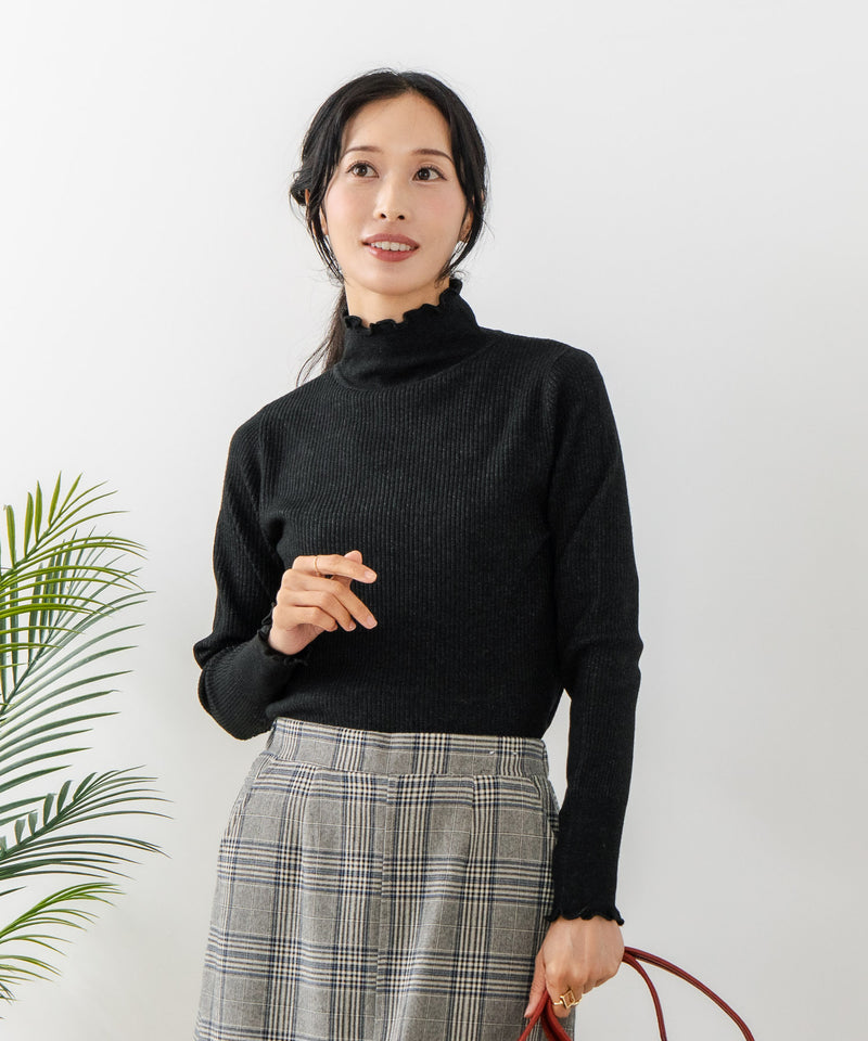 【C-FORT POINT/フォートポイント】リブハイネック ニットプルオーバー