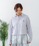 【BEVERLY HILLS POLO CLUB/ビバリーヒルズポロクラブ】【選べる2シルエット】オックスワイドシャツ（クロップド丈 or ビッグシルエット）ポニー刺繍