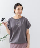 5分袖 刺繍 ねじりスリーブTシャツ【C17/シーセブンティーン】