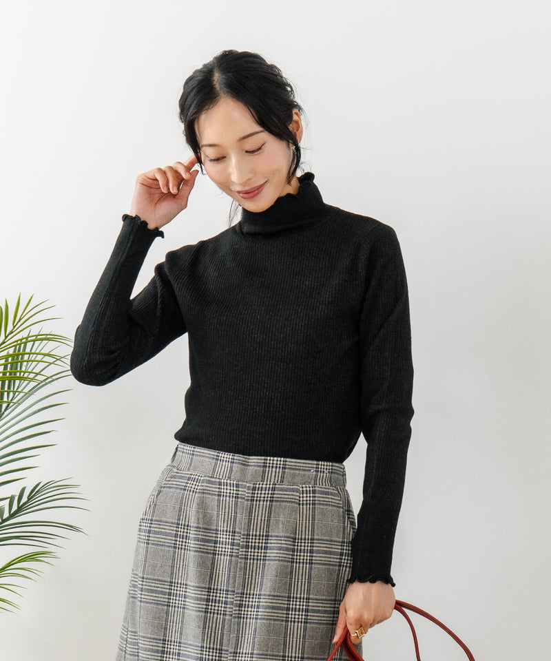 【C-FORT POINT/フォートポイント】リブハイネック ニットプルオーバー