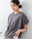 5分袖 刺繍 ねじりスリーブTシャツ【C17/シーセブンティーン】