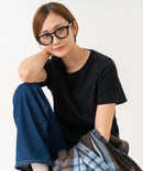 【HANES/ヘインズ】【独自製法で生み出したこだわりの“先染めBLACK”】KURO for HER クルーネックＴシャツ 無地 シンプル 美シルエット コンパクトシルエット すっきり見え タグレス仕様 ブラインドステッチ ❘ジーンズメイト公式オンラインショップ