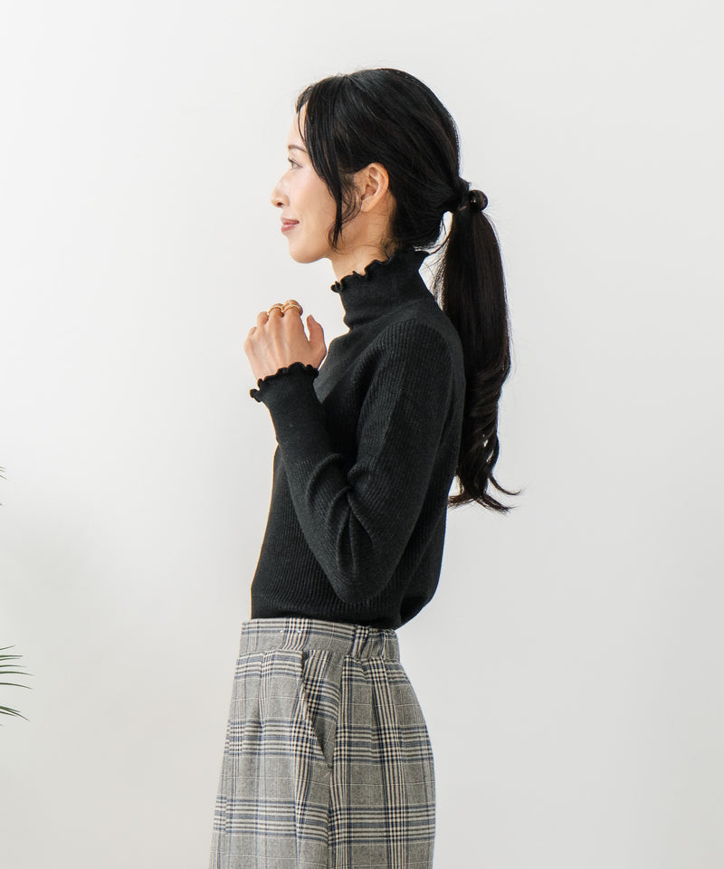 【C-FORT POINT/フォートポイント】リブハイネック ニットプルオーバー