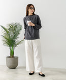 【FORT POINT/フォートポイント】レース襟 シャーリングプルオーバートップス