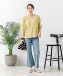 【C-FORTPOINT/フォートポイント】【ひんやり接触冷感 華奢見え】カット楊柳 ワイドシルエットTシャツ リラックス 抜け感 大人カジュアル 涼しい