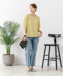 【C-FORTPOINT/フォートポイント】【ひんやり接触冷感 華奢見え】カット楊柳 ワイドシルエットTシャツ リラックス 抜け感 大人カジュアル 涼しい