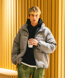 【Blue Standard/ブルースタンダード】ウールタッチ ヘリンボーン ファイバーダウンジャケット 軽量 大人カジュアル