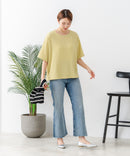【C-FORTPOINT/フォートポイント】【ひんやり接触冷感 華奢見え】カット楊柳 ワイドシルエットTシャツ リラックス 抜け感 大人カジュアル 涼しい