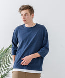 【汗染みの目立ちにくいTシャツ ZEROSTAIN/ゼロステイン】フェイクレイヤード ビッグシルエット キーネック クルーネック 7分袖Tシャツ 防汚 ＵＶカット ❘ジーンズメイト公式オンラインショップ