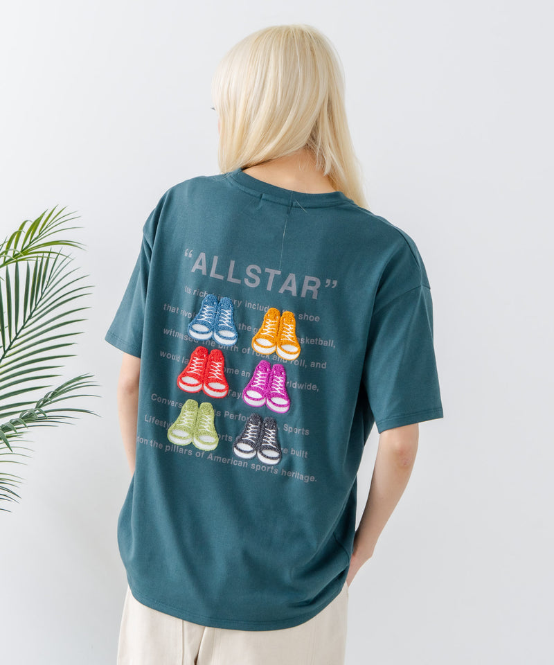 【CONVERSE/コンバース】シューズサガラ刺繍Tシャツ zo