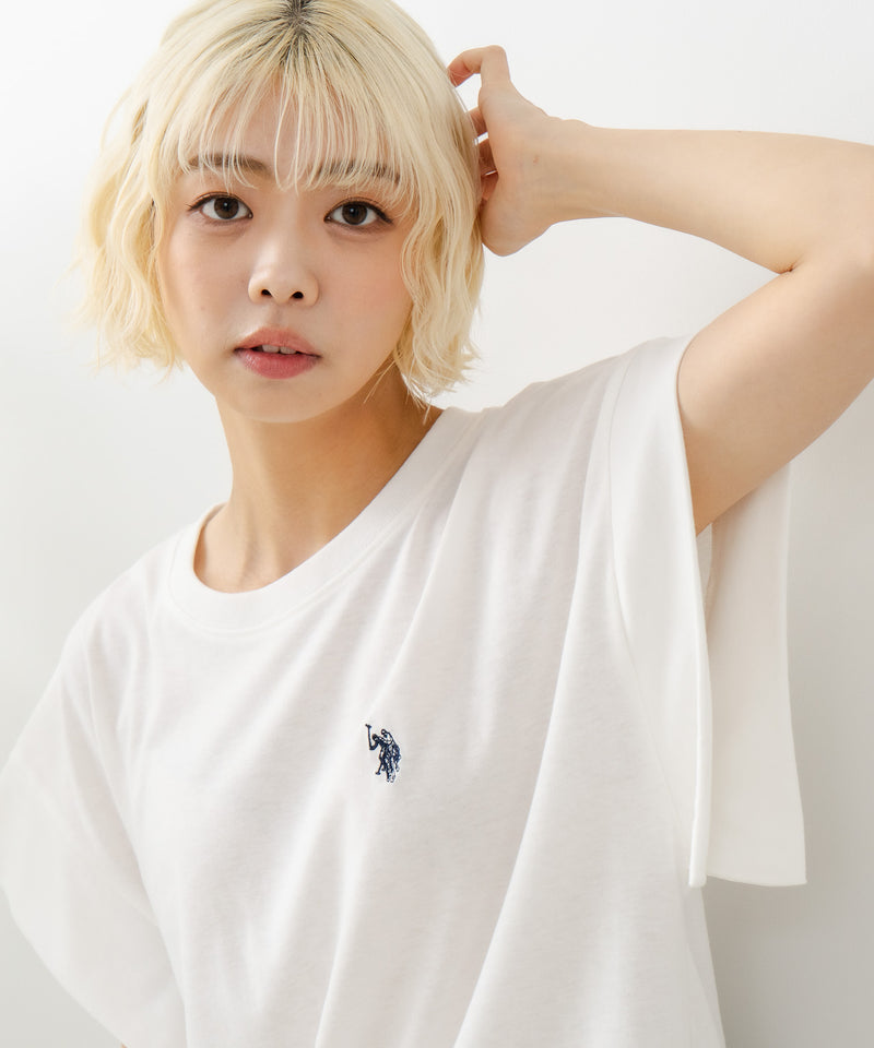 リラックスフィットワンポイント刺繍フレンチスリーブ Ｔシャツ 【U.S. POLO ASSN./ユーエスポロアッスン】　　　　　　　　　　　　　　　　　　　　　　　　　　　　　　　　　　　　　　　　　　　　　　　　　　　　　　　　　　　　