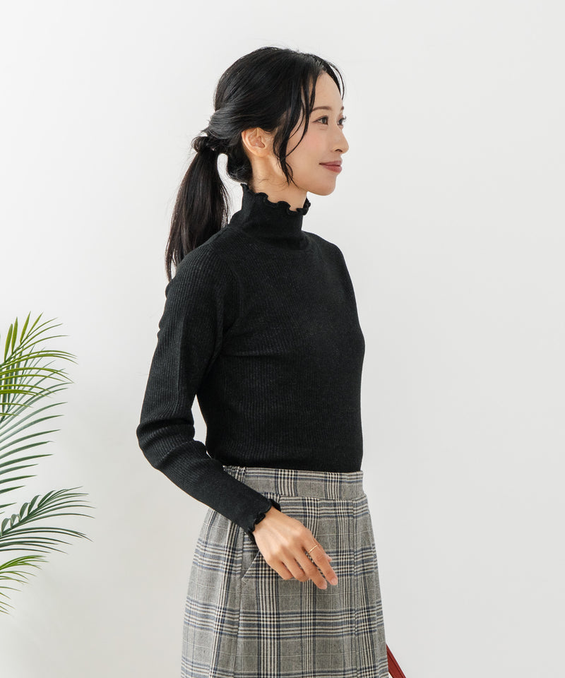 【C-FORT POINT/フォートポイント】リブハイネック ニットプルオーバー